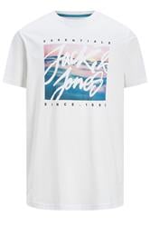 JACK & JONES Big & Tall White Photo-Print T-Shirt | BadRhino 1