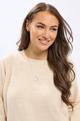 Silver Tone Brushed Heart Necklace | Yours Clothing 1