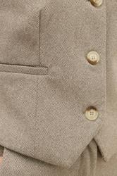 LTS PREMIUM Tall Brown Herringbone Waistcoat | Long Tall Sally 5