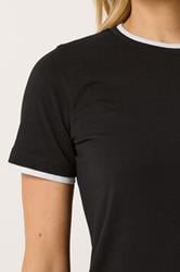 LTS Tall Black Layered Trim T-Shirt | Long Tall Sally 4