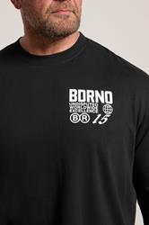 BDRNO Big & Tall Black Printed Long Sleeve T-Shirt | BadRhino 5