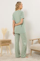 LTS Tall Women's Light Green 'Palm Beach' Slogan Pyjama Set | Long Tall Sally 3