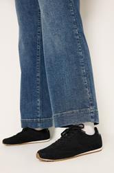 Black Slim Sole Trainers In Wide E Fit | Yours Clothing 1