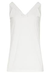 LTS Tall White Lace V-Neck Cotton Vest