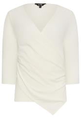 LTS Tall Womens Ivory White Asymmetric Wrap Top | Long Tall Sally 6