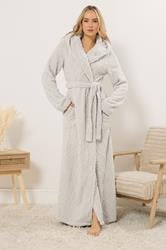 LTS Tall Natural Brown Cable Maxi Dressing Gown | Long Tall Sally  1