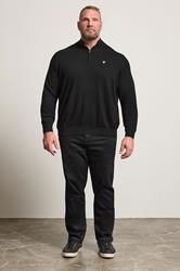 LYLE & SCOTT Big & Tall Black Quarter Zip Jumper | BadRhino 2