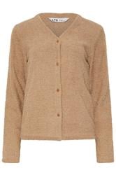LTS Tall Camel Brown Chenille Cardigan