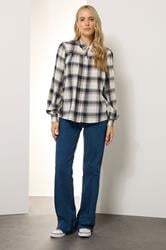 LTS Tall Ivory White Check Yoke Button Shirt | Long Tall Sally 2
