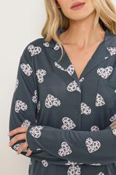 LTS Tall Grey Soft Touch Animal Heart Pyjama Set | Long Tall Sally 4