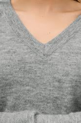 LTS PREMIUM Tall Grey Knit V-Neck Jumper | Long Tall Sally 5