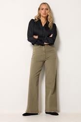 LTS Tall Women's Mocha Brown Washed Wide Leg Jeans | Long Tall Sally 3