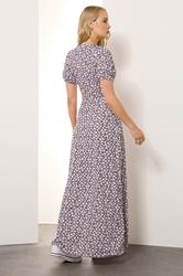 LTS Tall Berry Red Ditsy Floral Print Wrap Maxi Dress | Long Tall Sally 3