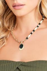 Gold Stone Mix Necklace | Yours Clothing 1