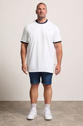 BadRhino Big & Tall White Extra Long Ringer T-Shirt | BadRhino 1