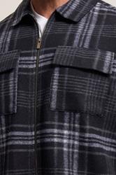 BadRhino Big & Tall Blue Check Print Zip Through Overshirt | BadRhino 4