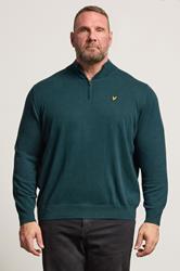 LYLE & SCOTT Big & Tall Teal Blue Quarter Zip Jumper | BadRhino 1