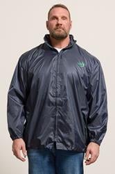 D555 Big & Tall Navy Blue Packaway Rain Jacket | BadRhino 3