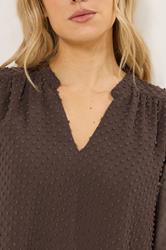 LTS Tall Women's Black Dobby Spot Shirred Cuff Top | Long Tall Sally 4