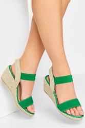 Green Espadrille Wedges In Wide E Fit & Extra Wide EEE Fit | Yours Clothing 1