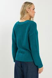 LTS Tall Women's Teal Blue V-Neck Cardigan | Long Tall Sally 3