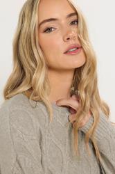 LTS Tall Natural Brown Cable Knit Jumper | Long Tall Sally 4
