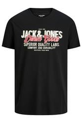 JACK & JONES Big & Tall Black Logo Chest Print T-Shirt | BadRhino 3