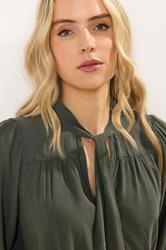 LTS Tall Green Acid Wash Tie Neck Midaxi Dress | Long Tall Sally 4