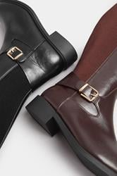 Brown Buckle Detail Knee High Boots In Extra Wide EEE Fit | Yours Clothing 6