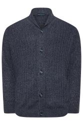 BadRhino Big & Tall Navy Blue Knitted Shawl Cardigan | BadRhino 3
