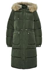 LTS Tall Khaki Green Padded Midi Coat | Long Tall Sally 1