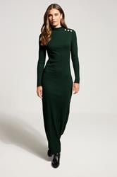 LTS Tall Dark Green Ribbed Shoulder Button Maxi Dress | Long Tall Sally 1