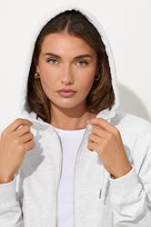 LTS Tall Light Grey Zip Through Pocket Hoodie | Long Tall Sally 4