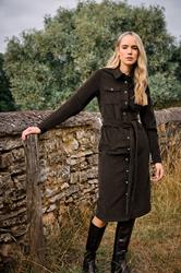 LTS Tall Chocolate Brown Cord Shirt Dress | Long Tall Sally 1
