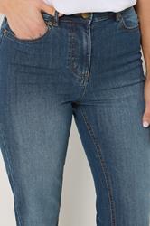 LTS Tall Women's Mid Blue Straight Leg Jeans | Long Tall Sally 4