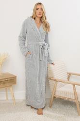 LTS Tall Light Grey Star Embossed Dressing Gown | Long Tall Sally 2