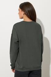 LTS Tall Charcoal Grey 'Michigan' Slogan Sweatshirt | Long Tall Sally 3