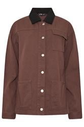 LTS Tall Women's Chocolate Brown Twill Barn Jacket | Long Tall Sally 6