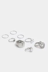 8 PACK Silver Tone Star Ring Set | Yours Clothing 3