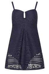 LTS Tall Navy Blue Crochet Swimskirt