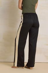 LTS Tall Black & Natural Brown Side Stripe Front Seam Wide Leg Trousers | Long Tall Sally 3