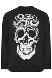 BadRhino Big & Tall Black Skull & Snake Graphic Sweatshirt | BadRhino 1