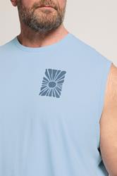 BadRhino Big & Tall Blue Extra Long Sun Tonal Muscle Vest | BadRhino 4