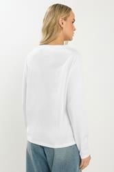 LTS Tall White 'Matcha Club' Slogan Long Sleeve T-Shirt | Long Tall Sally 3