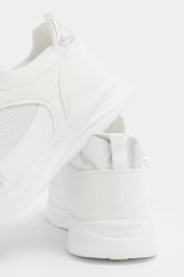 White Knitted Trainers In Extra Wide EEE Fit | Yours Clothing 4