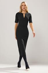 LTS Tall Black Keyhole Midi Dress | Long Tall Sally 2