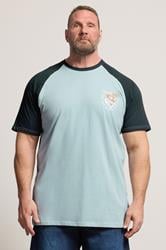 KAM Big & Tall Blue Raglan T-Shirt | BadRhino 3