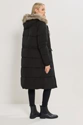 LTS Tall Black Padded Midi Coat | Long Tall Sally 3