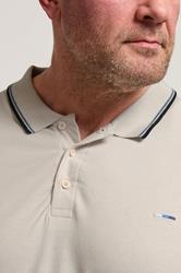 BadRhino Big & Tall Natural Brown Tipped Polo Shirt | BadRhino 5