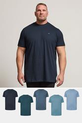 BadRhino Big & Tall Navy Blue 5 Pack Extra Long T-Shirts | BadRhino 1